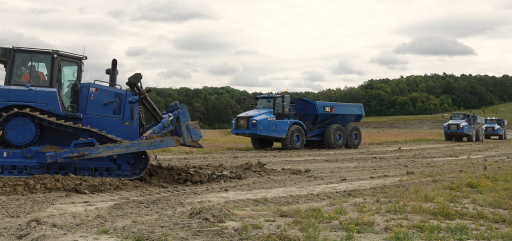 Arrivée des engins de chantier